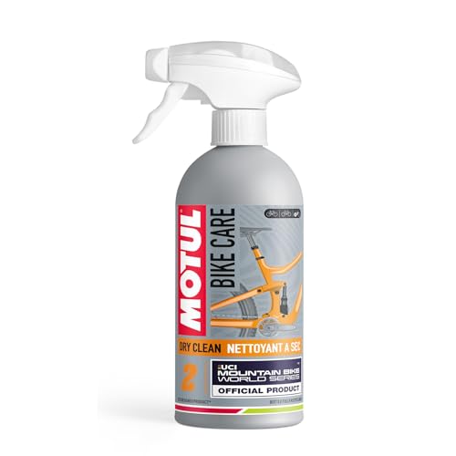 Motul Spray Limpiador en Seco para Bicicletas Off-Road, Sin aclarado, Todas las Superficies, Incluso Carbono, Secado Rápido, Sin Disolventes ni Silicona, Sin COV, Bike Care Dry Clean Off Road, 500 ml