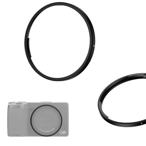 Anillo decorativo para lente JJC de metal negro para cámaras Ricoh GR IV, GR IV HDF y GR IV Monocromo, reemplaza el anillo GN-3, montaje bayoneta moldeado por inyección, protege el barril del objetivo, duradero y ligero miniatura 1