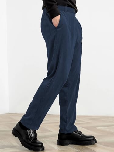 Image of KOTTY Men's Solid|Button|Straight|Regular fit|Corduroy Trousers|Pant for Men