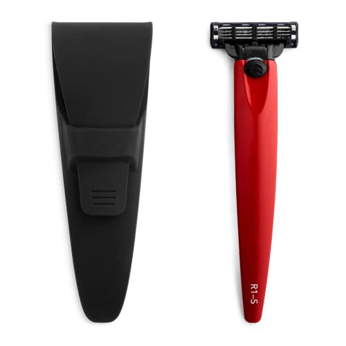 Bolin Webb Monza Red Handle with Travel Case. Fitted with Gillette Mach3 Blade Cartridge. Award Winning Razors for Men - Made in England. Primed and Painted to an Automotive Finish, R1