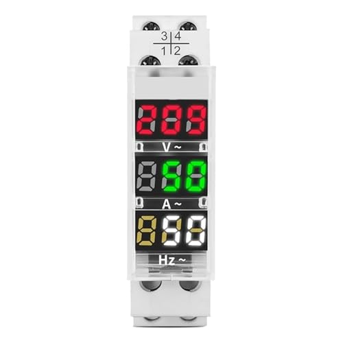 Voltmètre rail DIN 100A avec affichage LED transparent de fréquence AC