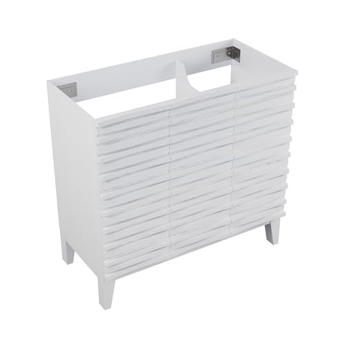 Image of Swiss Madison Cascade 36'' Bathroom Vanity in White - Cabinet