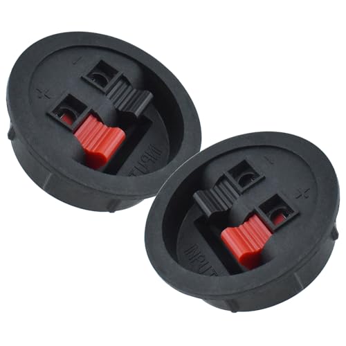 UBANU Speaker Box Terminal Cup, 2 Pack Round Spring Subwoofer Box Terminals Binding Post Wire Connector for...