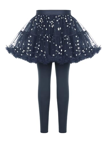 YiZYiF Little Girls Footless Leggings Ruffle Mesh Tutu Skirt Pantskirt Shiny Sequined Holiday Pants2