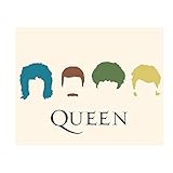 Queen Band- Silhouette Poster Print- 10 x 8' Wall Print- Modern Color Graphics-Ready To Frame. Vintage Song Poster. Home Decor-Studio-Bar-Dorm-Man Cave Decor. Perfect For All Queen Fan Collections.