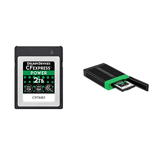 Delkin Devices 2TB POWER CFexpress Type B Memory Card (DCFX1-2TB) and USB 3.2 CFexpressTM Type B Memory Card Reader Bundle
