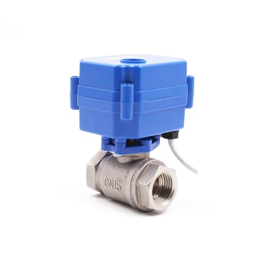 Válvula de bola eléctrica DN20 BSP de acero inoxidable CWX-15N de 12V DC con control CR05 2
