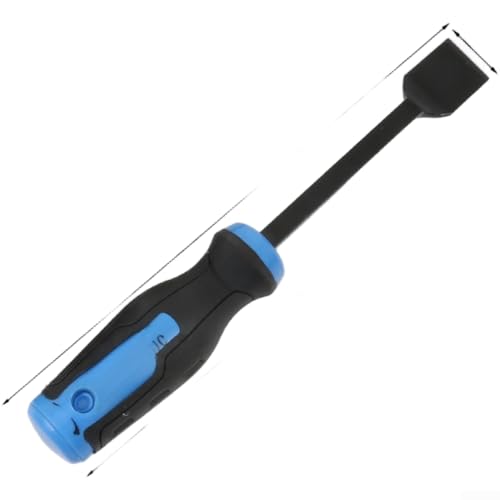 Bulevisiter Lame de grattoir cylindrique en acier au chrome vanadium avec poignée antidérapante pour joint d'étanchéité et retrait, outil d'ébavurage et de coupe automobile (pointe courte et large)