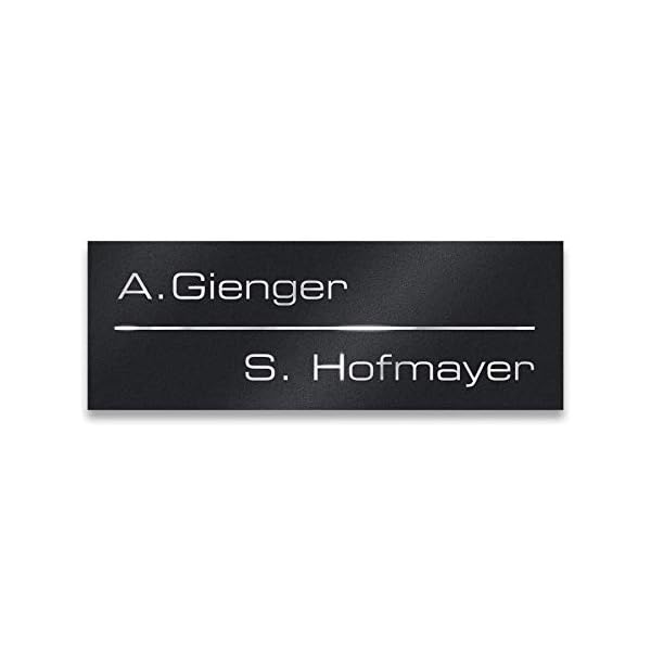 Metzler Briefkastenschild aus Edelstahl in Schwarz - wählbare Befestigung - Pulverbeschichtet RAL9005 matt - Türschild…
