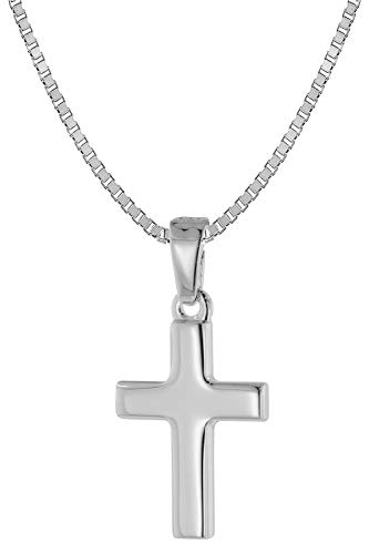 trendor Kreuz mit Halskette für Kinder 925 Silber zauberhafter Halsschmuck mit Anhänger, wunderschöne Geschenkidee für Kids 39582-40 40 cm