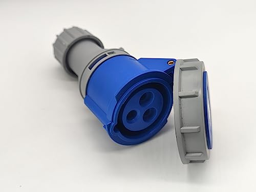 Conector industrial IEC60309 hembra 16A 3 pines azul miniatura 4