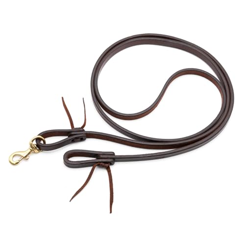 Jeffers LuxeLeather Heavy Oiled Roping Rein with Bolt Snap 5/8 x 8 Western Harness Leather Horse Rein Water Tie Bit Ends Ranch Riding Barrel Racing Trail Training Tack for Horses