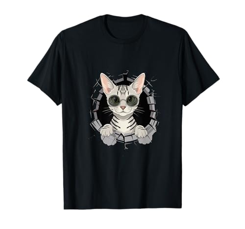 Cracked Wall Egyptian Mau Sunglasses T-Shirt