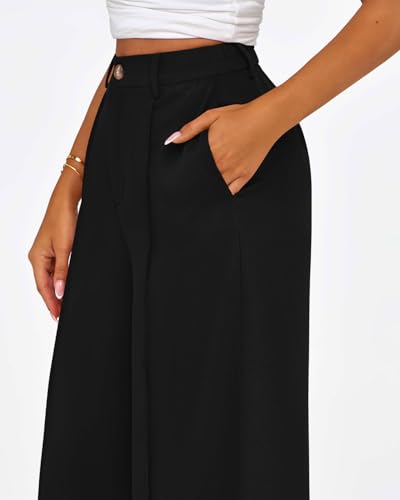 Zenlonr Womens Wide Leg Pants 2025 Casual High Waist Long Palazzo Trouser Loose Business Work Pants Summer Clothes4