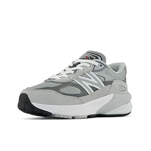 New Balance Baby Boys 990 V6 Lace-up Sneaker, Grey/Silver, 1 Infant