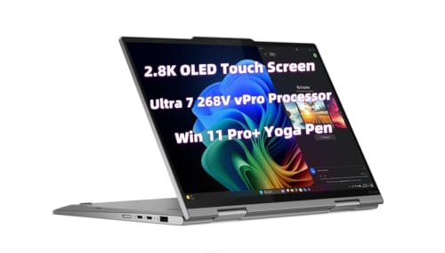 2025 New ThinkPad X1 Yoga Gen 10 2-in-1 Aura Edition AI Copilot+ Laptop 14ʺ 2.8K (2880 x 1800) OLED Touch Screen Ultra 7 268V 32GB LPDDR5X, 8533MT/s 1TB SSD Webcam Backlit Fingerprint WiFi 7 Win 11Pro