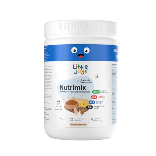 Image of Little Joys Badam Kulfi Nutrimix 7+ (350g) | 7-12 Years | Naturally Sweetened with Dates & Jaggery | With 23 Essential Vitamins & Minerals | 9g Protein per Serving | Supports Overall Health & Development | With Ragi, Bajra, Almonds & Oats