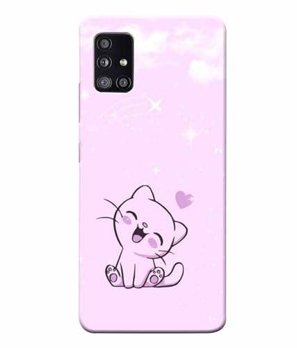 Image of Printed Hard Back Case Cover & Compatible for Samsung Galaxy A71 | Cute Cat Vector (Multicolor) - D1189