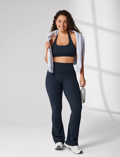 Hugcurve Detachable Halter Sports Bra Racerback for Women Padded Square Neck Open Back Yoga Workout Top4