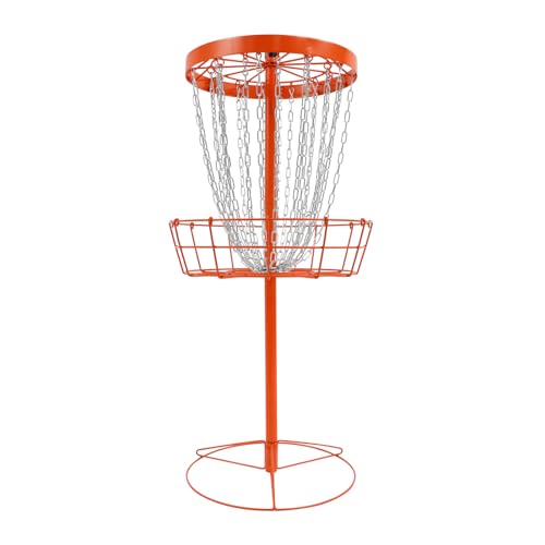 Cible de golf portable avec structure stable à 24 chaînes et panier récepteur robuste
