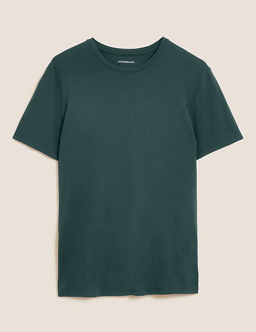 Image of Marks & Spencer Men's Regular T-Shirt (T14 1600A Evergreen S)