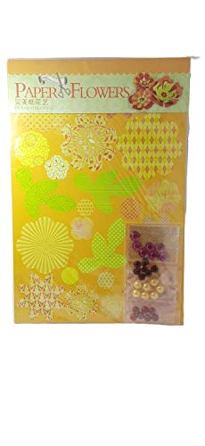 Taufa Factory DIY Paper Flower Kit with Free 8 Origami Sheets (Yellow)