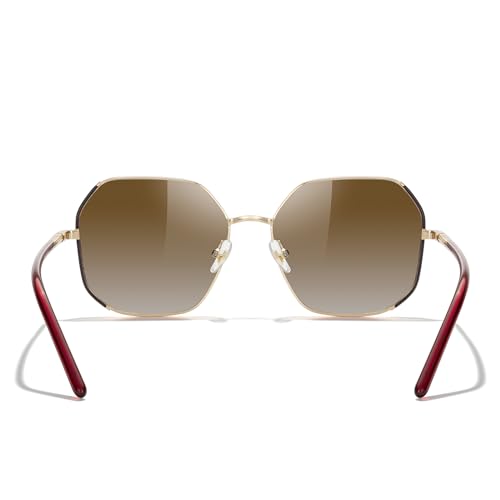 MERRY'S Trendy Oversized Square Metal Frame Sunglasses for Women Flat Lens UV Protection Brand Sunglasses S60584