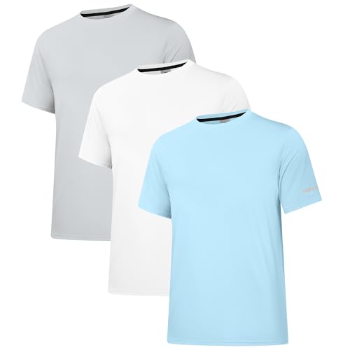 Herren Rash Guard UPF 50+ Sonnenschutz Kurz-/Langarm-T-Shirts Leichtes, schnell trocknendes UV-Schwimm-Shirt