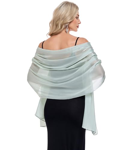 Zudanal Shawls and Wraps for Evening Soft Wedding Bridal Party Scarf Formal Cover Up Bridesmaid Gifts Sage Green