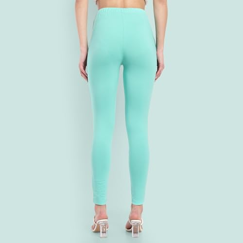 Image of ONE SKY Women Full Length Leggings | Cotton Modal Spandex Blend | High Waist Stretchable & Bio-Washed Fabric | Colour-Lock Technology | Comfortable Leggings for Women