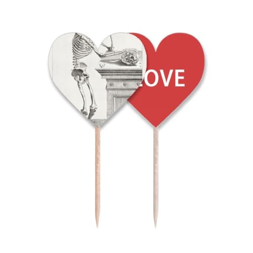 Cure-dents drapeau amour pic cupcake squelette corps humain pour étiquette buffet