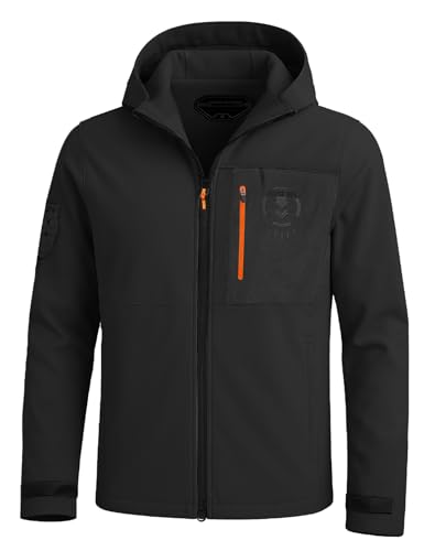 GEMYSE Men's Lightweight Rain Jacket Waterproof Raincoat Hooded Softshell Windbreaker for Outdoor Hiking Travel