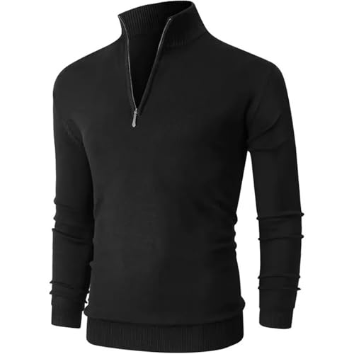 Men's Half Zip Pullover Sweater Turtleneck Raglan Long Sleeve Sweater Warm Street Casual Top4