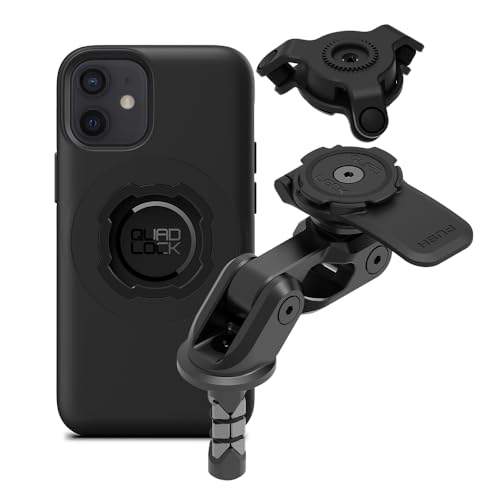 Image of Quad Lock Motorcycle Fork Stem Mount PRO Kit with Vibration Dampener and MAG Phone Case for iPhone 12 Mini