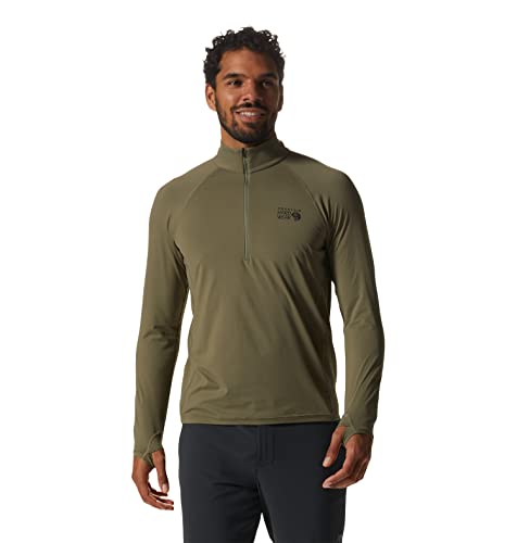 Mountain Hardwear Men's Crater Lake 1/2 Zip, Stone Green, Small