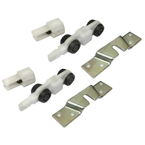 Kit for Sliding Door without Rail - Includes 2 Sliding Trolleys, 2 Top Stops, 2 Fixing Brackets on Panel - Available in 2 Load Rates: 40 kg and 80 kg (Load Capacity 40 kg)