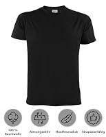 ALPIDEX Herren T-Shirts 5er Set Basic Rundhals 100% Baumwolle Schwarz XL – Ansicht 2