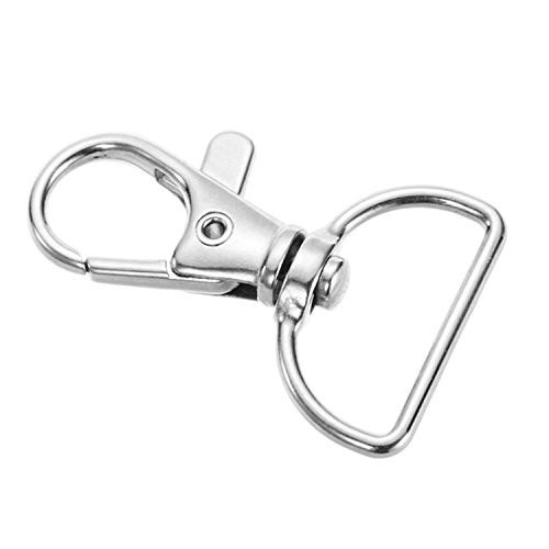 Swivel Clasp Swivel Snap Hooks Trigger Clips 1 Inch D Rings Metal Lobster Claw Clasps 40 Pcs for Making Snap Tabs, Keychain Hardware, Purse Hardware