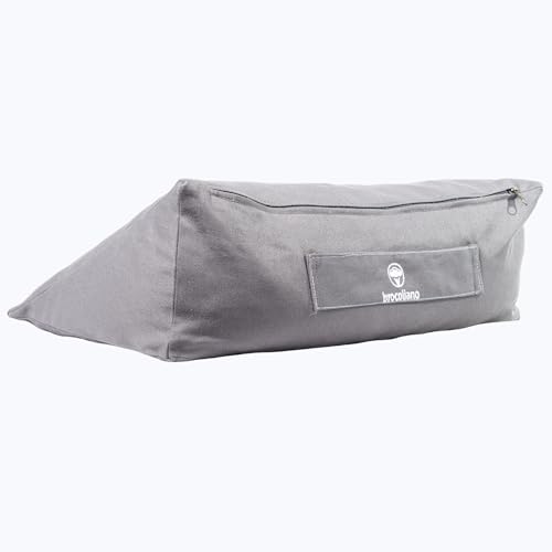 Brocoliano Meditation Cushion Ergonomic Zafu Pillow for Yoga and Mindfulness Washable Cover Natural Buckwheat Fill Premium Fabric (Cotton Blend/Polyester Variant) (Steel Gray Medium)