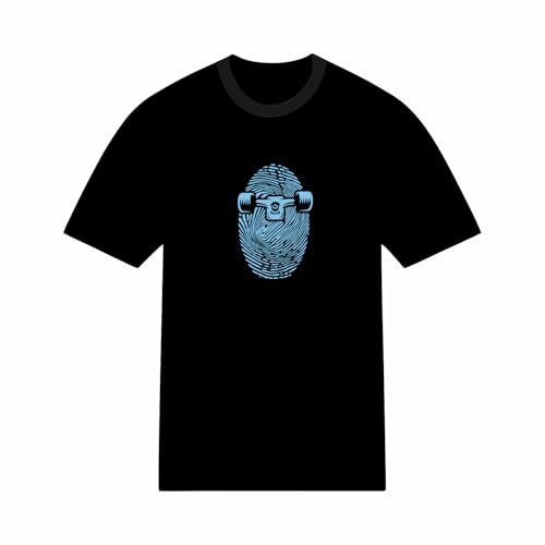 T-shirt skate empreinte digitale en coton style urbain moderne pour homme et femme