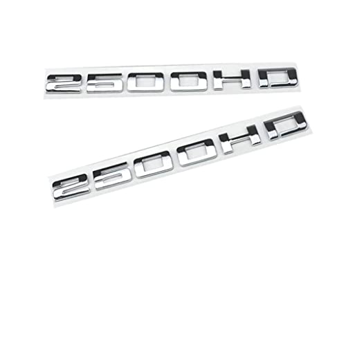 Image of 2 pcs 2500 hd Emblem Decal Sticker Modified Car Hood Door Side Fender Trunk Self-Adhesive Logo Nameplate Rear Badge Logo (Silver)