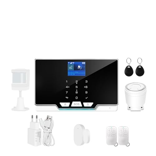 Sistema di sicurezza domestica, Allarme Di Sicurezza Domestica Intelligente Di Allarme GSM Controllo App Antifurto Antifurto Intelligente Wireless 433 MHz(Set 8)