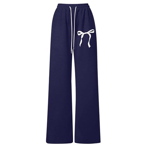 Girls Bowknot Baggy Sweatpants Cute Lightweight Straight Leg Joggers Graphic Comfy Athletic Track Pants with Pockets3