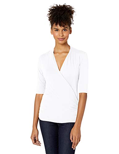 Michael Stars Women's Anne Surplice Top, White, Small