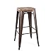 Design Lab MN LS-9100-RMTLW Dreux Rustic/Light Wood Barstool Set of 4