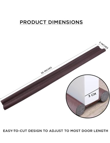 Image of PVC Door Guard (39 Inches, Pack of 2) Gap Filler for Door Bottom Seal Strip - Sound-Proof, Reduce Noise, Energy Saving Door Stopper for Reduce Door Dust, Door Guard for Home(Brown)