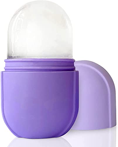 VinBee Eis-Gesichtsroller für Gesicht und Augen, Schönheitswürfel, Kugelform, Gua-Sha-Massage, Augen-Gesichts-Roller für Frauen, Schwellungen, wiederverwendbare Gesichtsbehandlung, groß, lila Cover