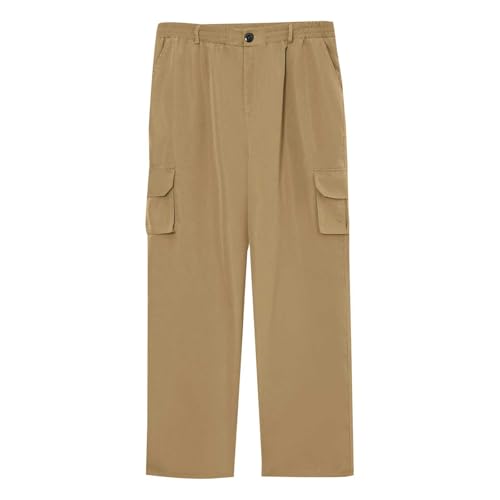 ADHOWBEW Tactical Pants Men Elastic Waist Pockets Relaxed Fit Work Construction Big and Tall Joggers4