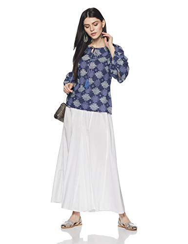 Image of Amazon Brand - Myx Women Cotton Straight Fit Straight Kurti (Available in Plus Sizes)