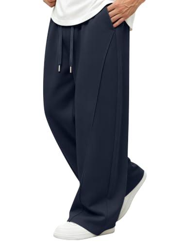 Hardaddy Mens Baggy Sweatpants Wide Leg Joggers Lounge Pants Open Bottom